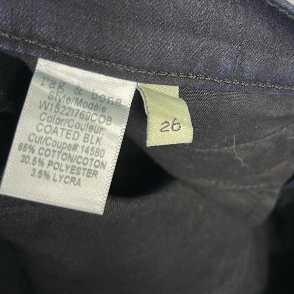 Rag & Bone Costed Skinny Moto Biker Jeans Zip Ankle Pockets Blue Black Low Rise - Picture 10 of 14